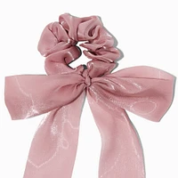 Mauve Sheer Hair Bow Scrunchie