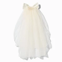 Special Occasion Ivory Bow Veil Hair Comb