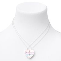 Best Friends Pastel Ombre Split Heart Pendant Necklaces - 2 Pack