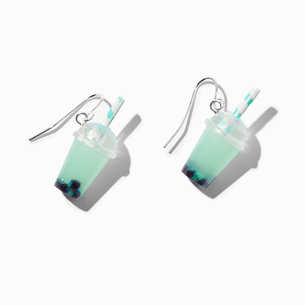 Mint Bubble Tea 0.5" Drop Earrings