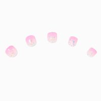 Claire's Club Pink Glitter Ombre Vegan Press On Faux Nail Set (10 Pack)