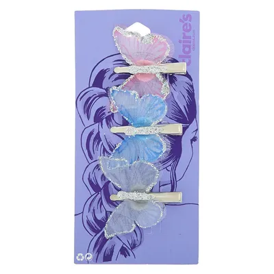 Iridescent Pastel Butterfly Hair Clips - 3 Pack
