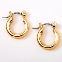 Gold-tone 10mm Tube Hoop Earrings