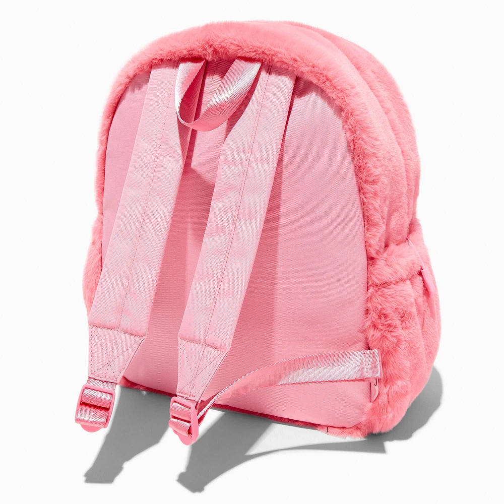 Claire's Club Furry Pink Cat Dome Backpack