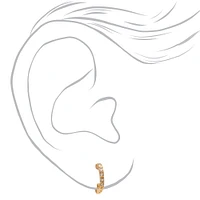 Gold 10MM Embellished Clip-On Earrings