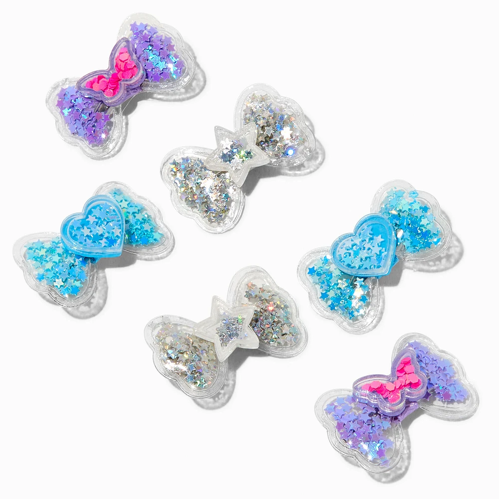 Claire's Club Icon Shaker Bow Hair Clips - 6 Pack