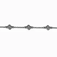 Silver-tone Clover Chain Bracelet
