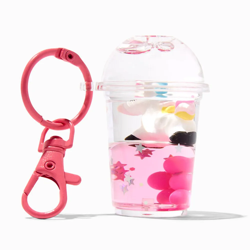 Unicorn Tea Water-Filled Glitter Keychain