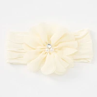 Claire's Club Ivory Chiffon Flower Headwrap