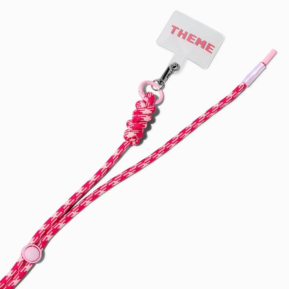 T H E M E x Claire's Pink Houndstooth Rope Lanyard