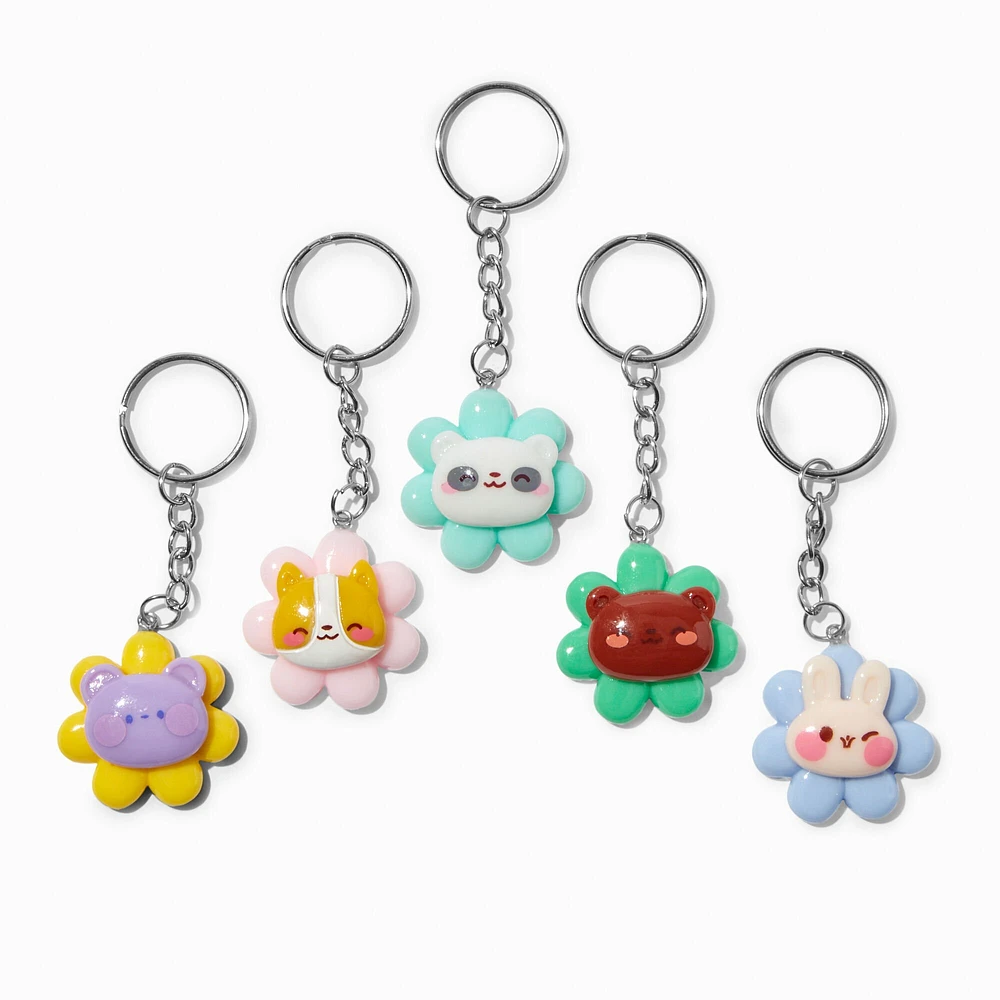 Critter Flower Best Friends Keychains - 5 Pack