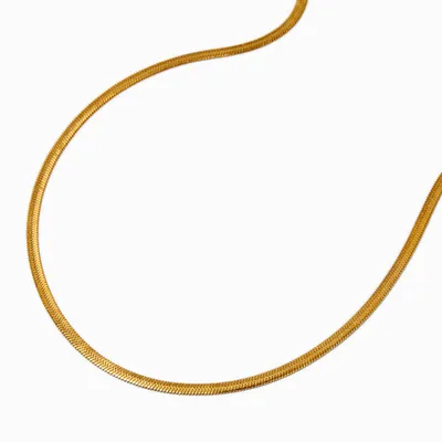 Gold-tone Stainless Steel 4MM Snake Chain Necklace