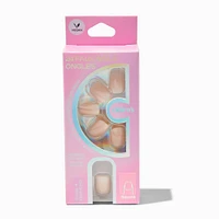 French Tip Ombré Squoval Vegan Faux Nail Set - 24 Pack