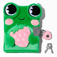 Claire's Club Strawberry Frog Plush Mini Lock Diary