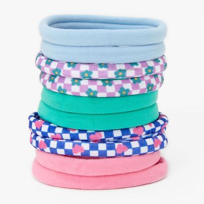 Daisy Check Rolled Hair Ties (10 pack)