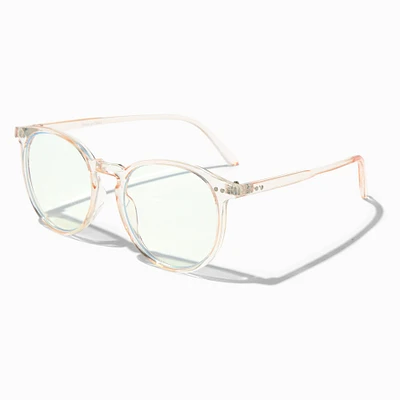 Solar Blue Light Translucent Pink Round Clear Lens Frames