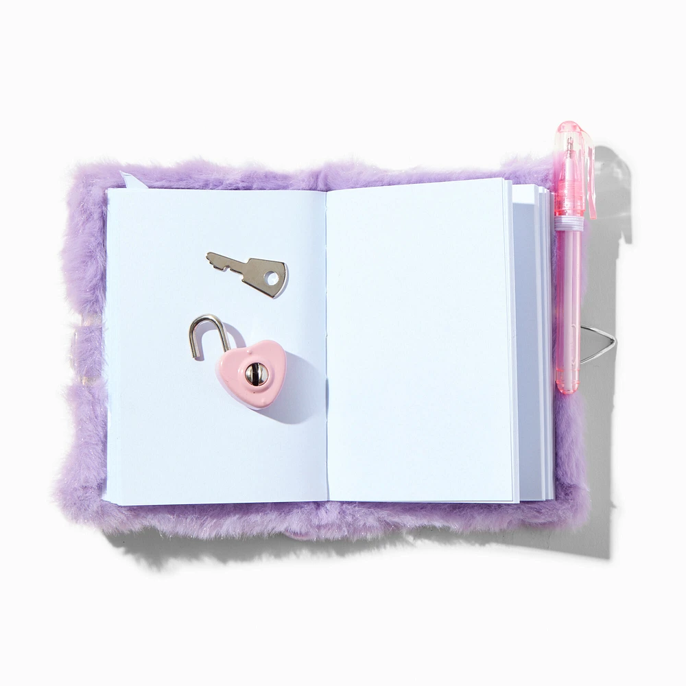 Purple Hedgehog Furry Lock Diary