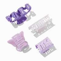 Mixed Purple Butterfly Hair Claws - 4 Pack