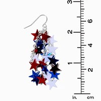 Red, White, & Blue Foil Stars Drop Earrings