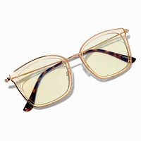 Solar Blue Light Reducing Golden Rim Clear Lens Frames