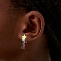 Glow in the Dark Shooting Star Clip-On Stud Earrings