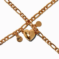 Best Friends Gold-tone Split Heart Charm Bracelets - 2 Pack