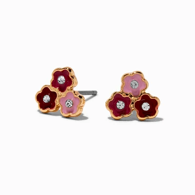 Triple Flower Stud Earrings