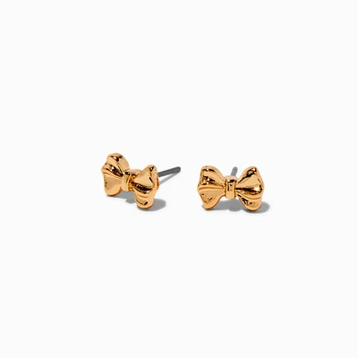 Gold-tone Mini Bow Stud Earrings