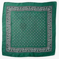 Hunter Green Paisley Silky Bandana Headwrap