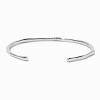 Silver-tone Simple Textured Cuff Bracelet