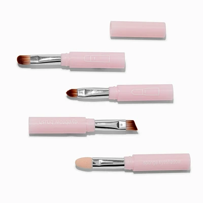 Pink Travel 4-in-1 Makeup Brush Set - 4 Pack