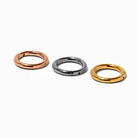 Mixed Metal Titanium 16G Hoop Tragus Earring - 3 Pack