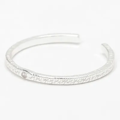 Sterling Silver Textured Thin Band Toe Ring