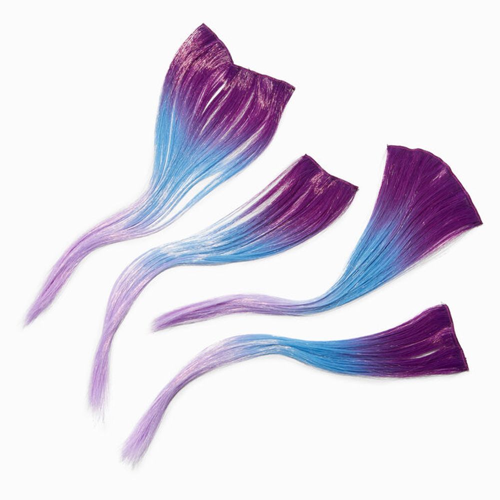 Claire's Ombre Purple Faux Hair Clip In Extensions - 4 Pack | Fairlane Town  Center