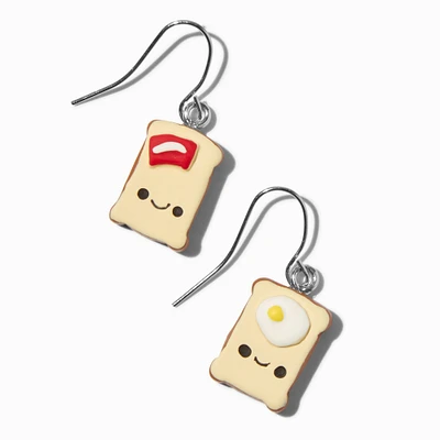 Happy Face Bacon & Egg Toast 0.5" Drop Earrings