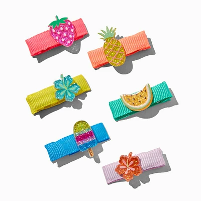 Claire's Club Summer Fruit Hair Clips - 6 Pack