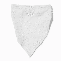 White Eyelet Head Scarf