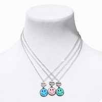 Best Friends Happy Face Necklaces - 3 Pack