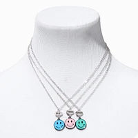 Best Friends Happy Face Necklaces - 3 Pack