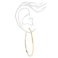 Gold 80MM Molten Hoop Earrings