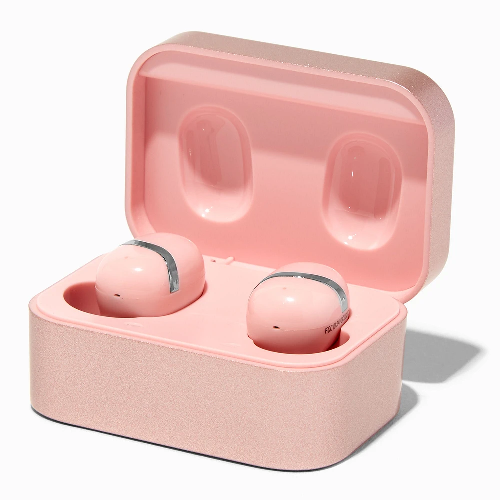 Blush Pink Wireless Earbuds in Case