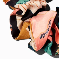 Giant Peach Floral Hair Scrunchie