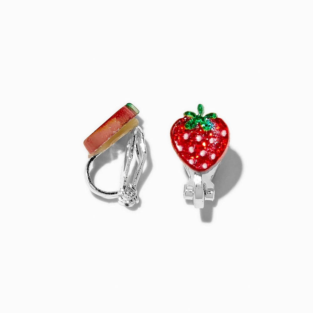 Strawberry Clip-On Stud Earrings