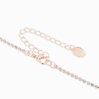 Rose Gold Rhinestone Y-Neck Necklace & Drop Earrings Set - 2 Pack