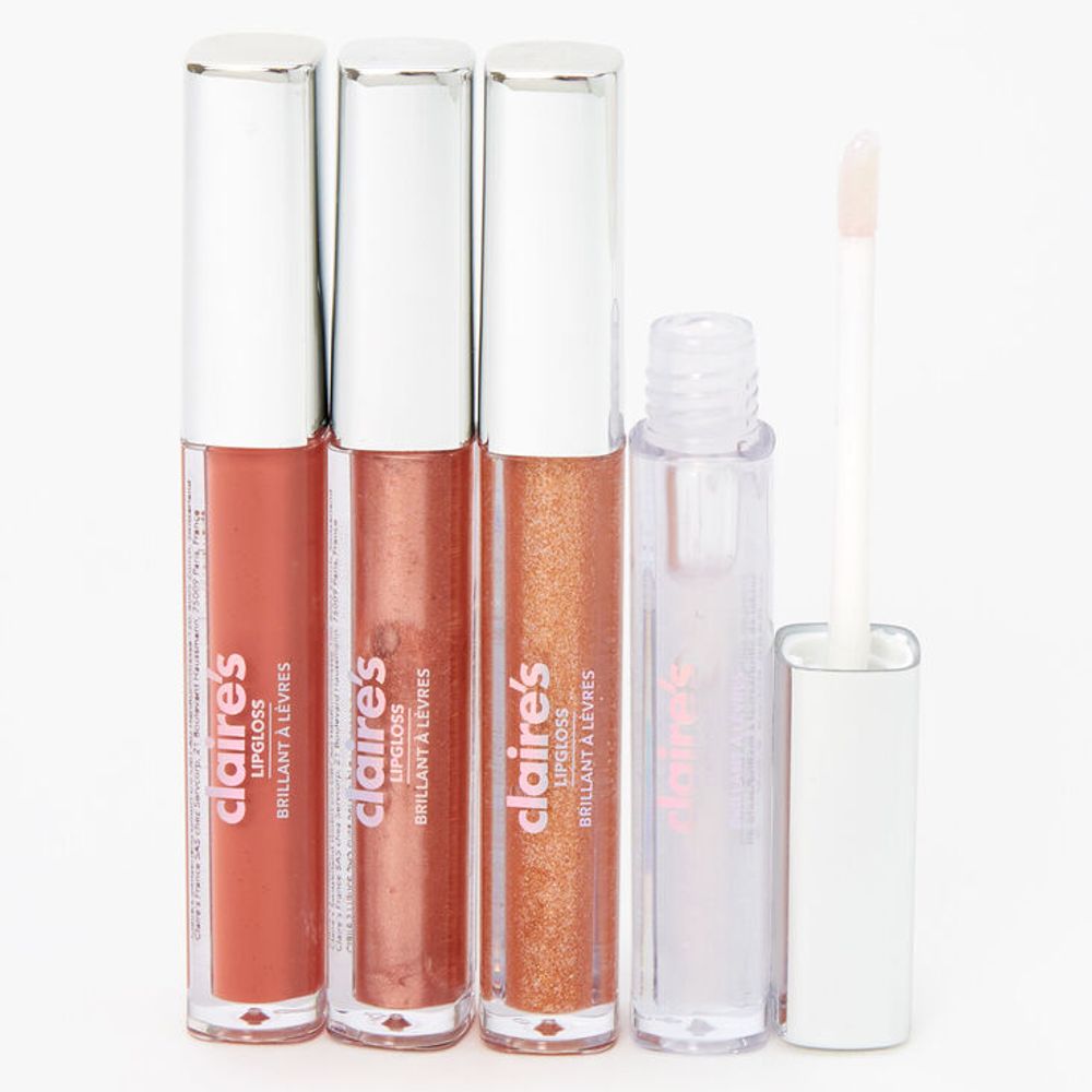 Bronzed Nude Shimmer Lip Gloss Set - 4 Pack