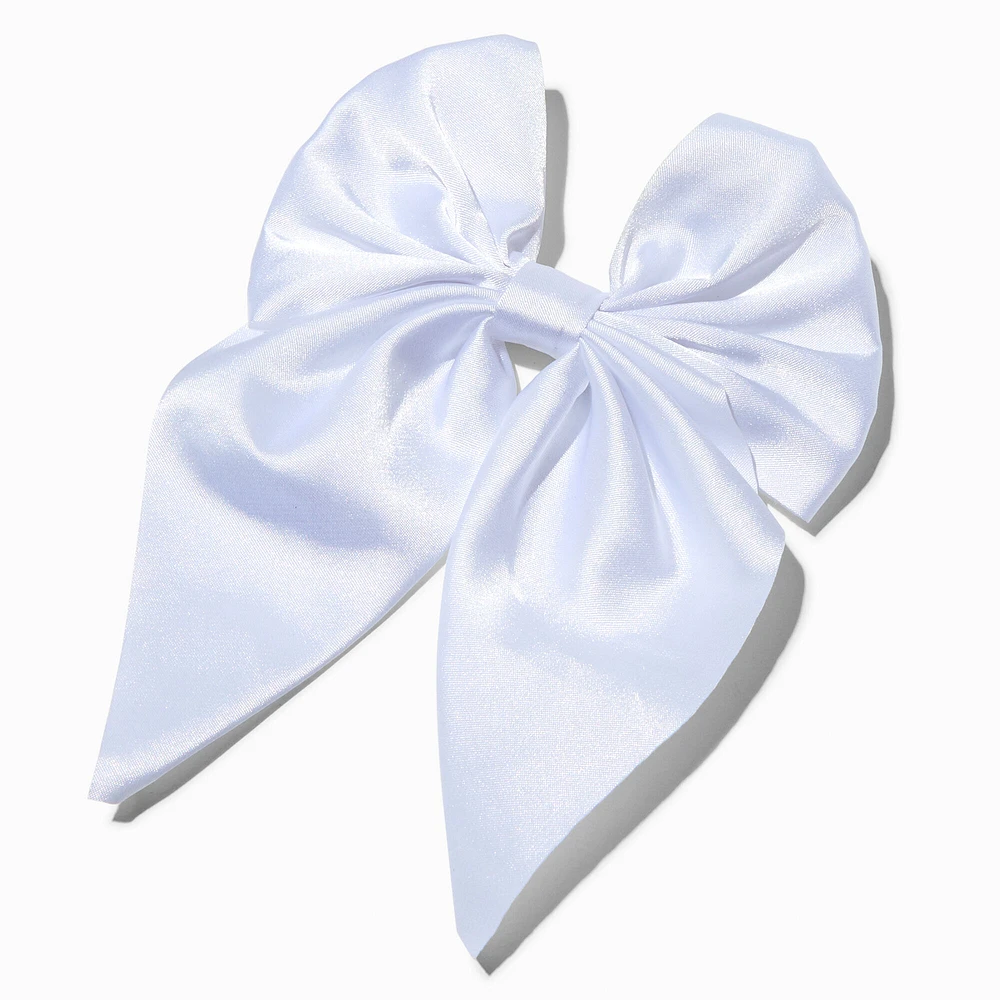 Claire's Club White Satin Hair Bow Clip