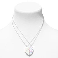 Best Friends Purple Glitter Color-Changing Split Heart Necklaces - 2 Pack