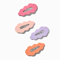 Matte Scalloped Hot Pink Snap Hair Clips - 4 Pack