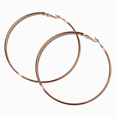 Rose Gold-tone Thin 75MM Hoop Earrings