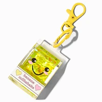 Banana Milkshake Carton Water-Filled Glitter Keychain